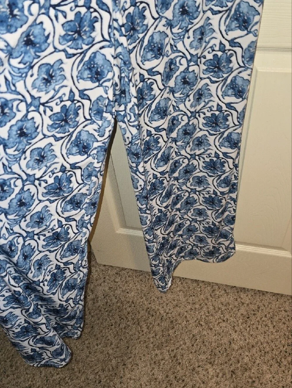 INC‎ International Concepts Blue & White One-Shoulder Floral Maxi Jumpsuit